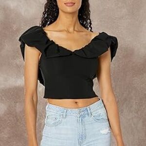 Abercrombie & Fitch Black Ruffle Blouse